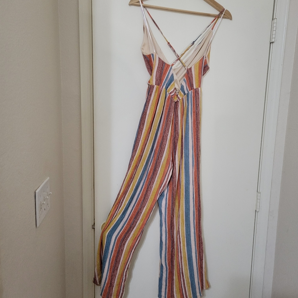 Again Jumpsuit Spaghetti Straps Multicolored Striped - Picture 4 of 6